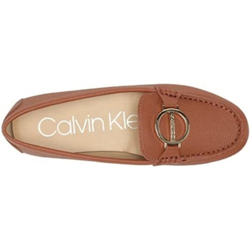 Calvin Klein Layne Loafers Women's 11M Brown Faux Leather Slip On Shoes Sz 11